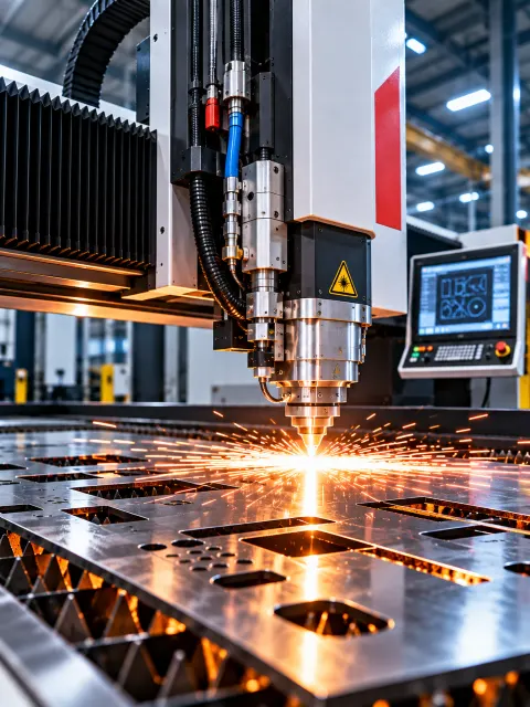 CNC Fiber Laser Cutting Machine with sparks